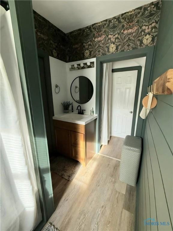 129 Stahl St, Bradner, OH 43406 - bathroom featuring vanity and wood finished floors
