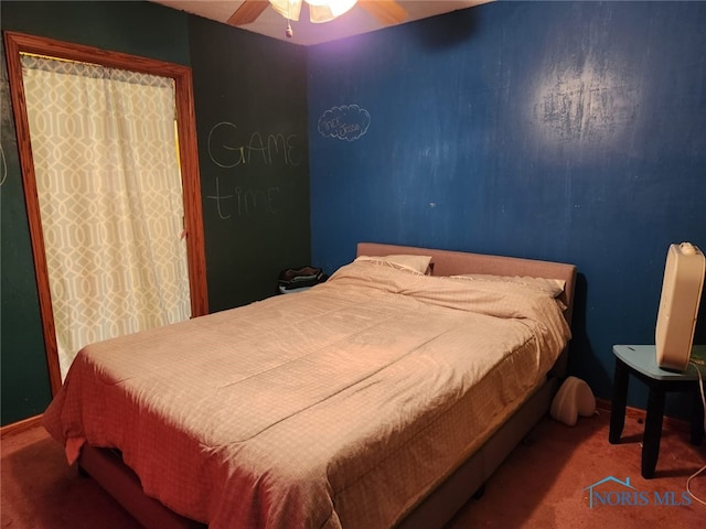 713 Glenwood Rd, Rossford, OH 43460 - bedroom featuring carpet flooring, ceiling fan, and baseboards
