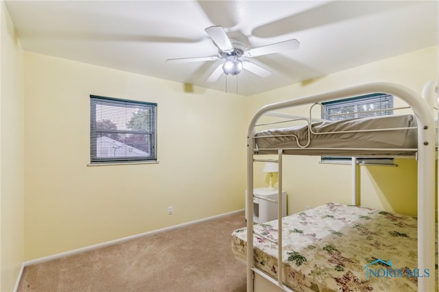 832 Maple Ln, Waterville, OH 43566 - carpeted bedroom featuring baseboards and ceiling fan