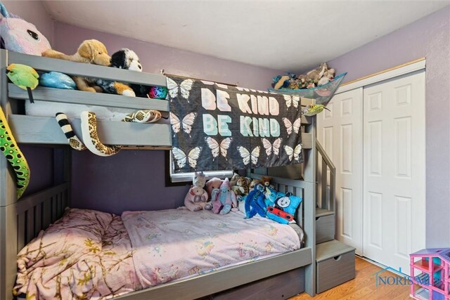 417 Indian Rd, Wauseon, OH 43567 - bedroom with wood finished floors and a closet