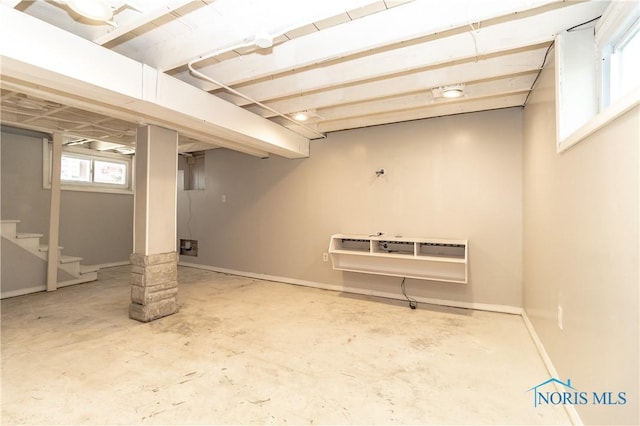 4202 Asbury Dr, Toledo, OH 43612 - basement with stairway and baseboards