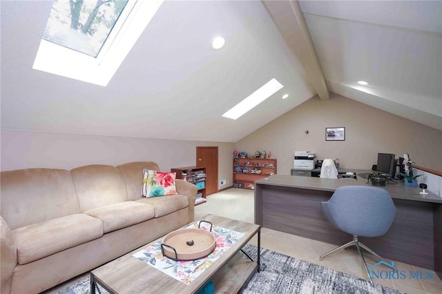 2008 Rush Creek Ct, Findlay, OH 45840 - office area with a skylight, recessed lighting, and light carpet