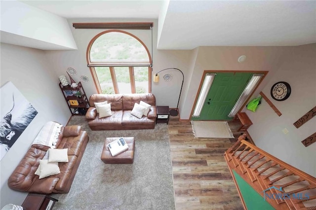2008 Rush Creek Ct, Findlay, OH 45840 - living area with wood finished floors and stairway