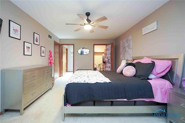 2008 Rush Creek Ct, Findlay, OH 45840 - bedroom featuring light colored carpet and ceiling fan