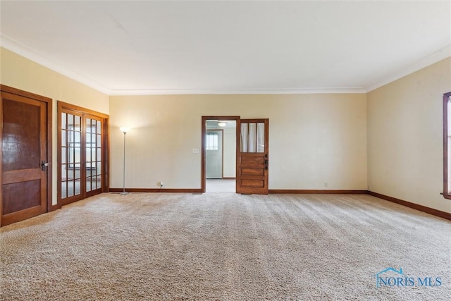 2454 Adams Ridge Rd, Defiance, OH 43512 - carpeted empty room featuring ornamental molding, healthy amount of natural light, and baseboards