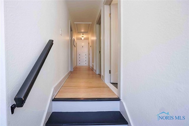 218 E Mcpherson Ave, Findlay, OH 45840 - stairs with attic access and wood finished floors