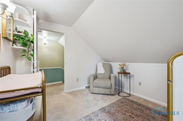 3555 Island Ave, Toledo, OH 43614 - bedroom with carpet flooring, vaulted ceiling, and baseboards