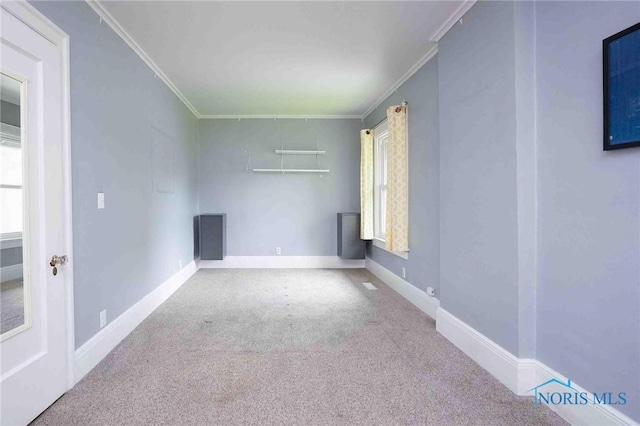 1211 S Main St, Findlay, OH 45840 - empty room featuring crown molding, carpet flooring, and baseboards