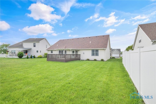 1330 Kennsington Dr, Findlay, OH 45840 - rear view of house with a deck and roof with shingles