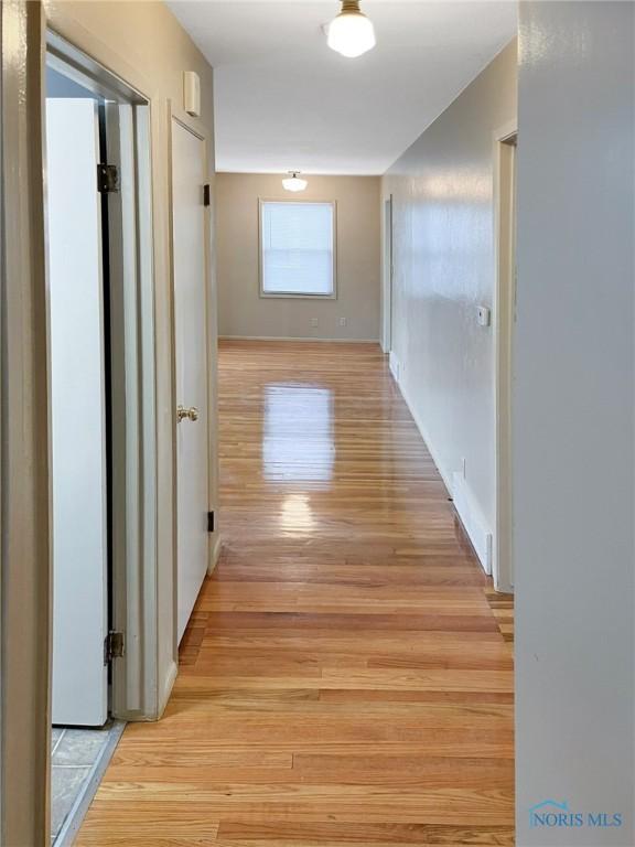 1381 Junior Dr, Maumee, OH 43537 - hall featuring light wood-style floors and baseboards