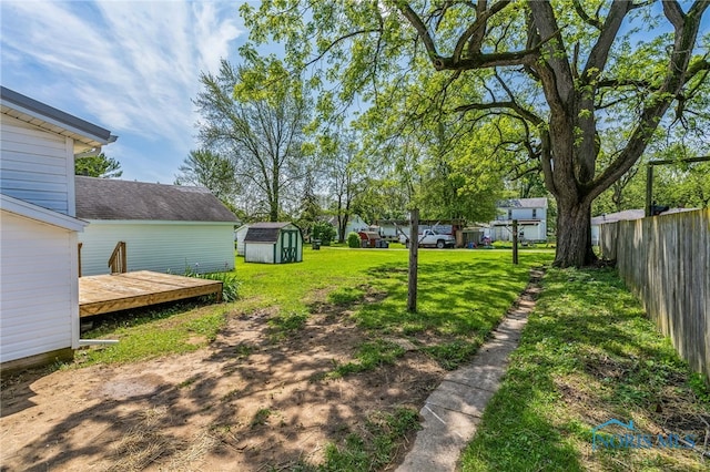 221 Poplar St, North Baltimore, OH 45872 - view of yard featuring a wooden deck