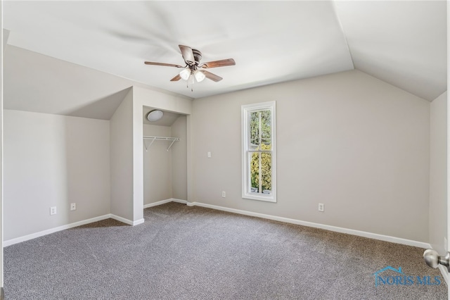 221 Poplar St, North Baltimore, OH 45872 - bonus room with vaulted ceiling, a ceiling fan, carpet floors, and baseboards