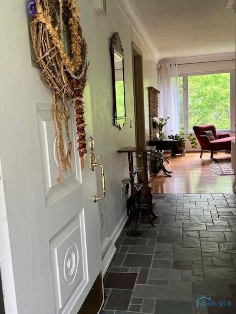28330 W River Rd, Perrysburg, OH 43551 - corridor featuring dark stone finish floors and baseboards