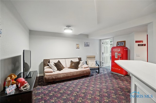 view of carpeted living area