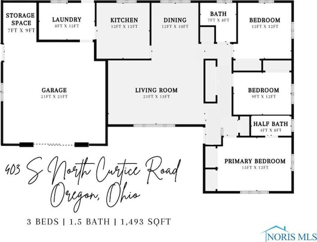 403 S N Curtice Rd, Oregon, OH 43616 - room layout