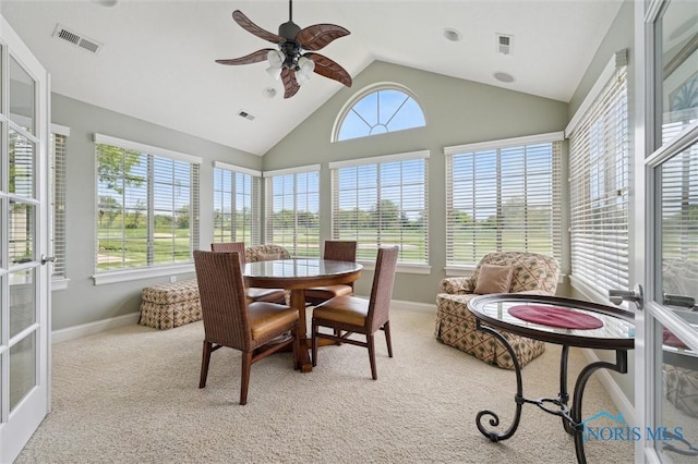 2730 Canterbury Cir Unit 23B, Port Clinton, OH 43452 - sunroom / solarium with vaulted ceiling, carpet, and baseboards