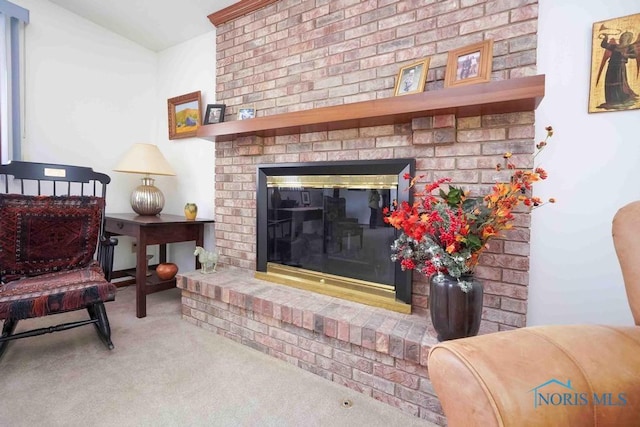 2023 Bluestone Dr, Findlay, OH 45840 - carpeted living room featuring a fireplace