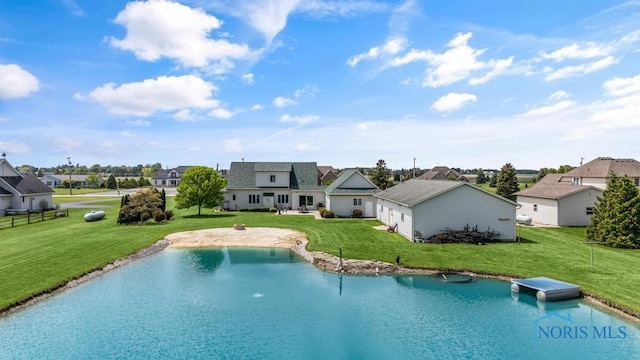 14360 County Road 2, Swanton, OH 43558 - view of swimming pool featuring a lawn and a residential view