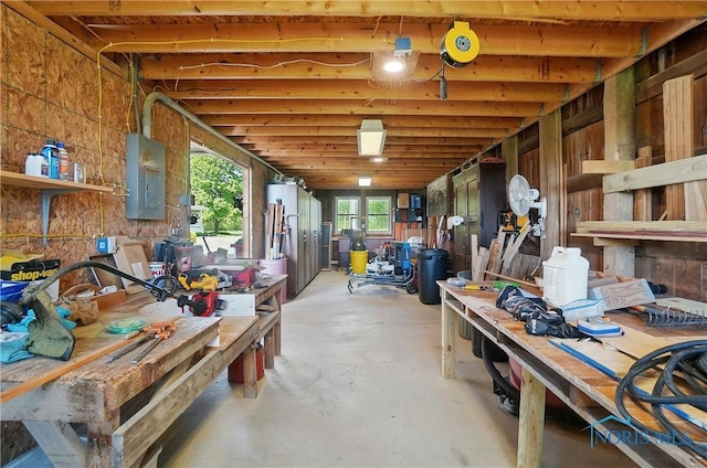 1482 Township Road 55, Ada, OH 45810 - misc room featuring a workshop area, electric panel, and concrete floors