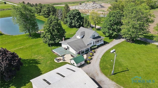 1482 Township Road 55, Ada, OH 45810 - aerial view of property and surrounding area featuring a nearby body of water
