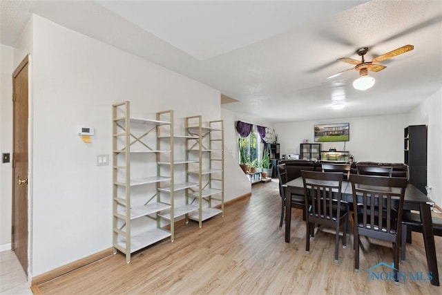 2540 Plum Leaf Ln, Toledo, OH 43614 - dining space with wood finished floors, ceiling fan, and baseboards