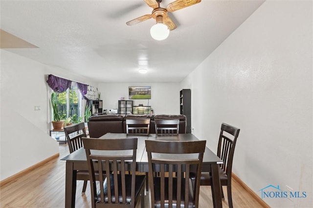 2540 Plum Leaf Ln, Toledo, OH 43614 - dining room with wood finished floors, ceiling fan, and baseboards