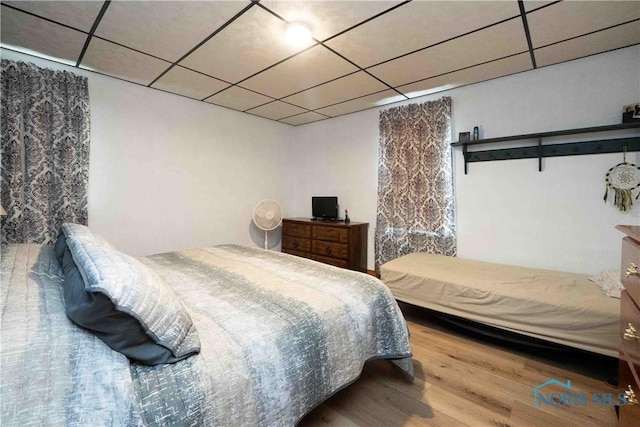344 E Findlay St, Sugar Creek Township, OH 45893 - bedroom with a drop ceiling and wood finished floors