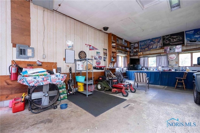 344 E Findlay St, Sugar Creek Township, OH 45893 - garage with wood walls and electric panel