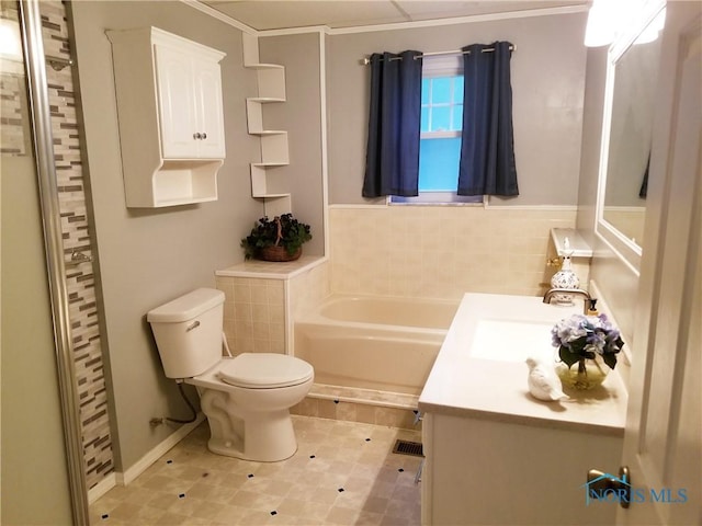 5502 Rudyard Rd, Sylvania, OH 43560 - bathroom with toilet, vanity, and a bath