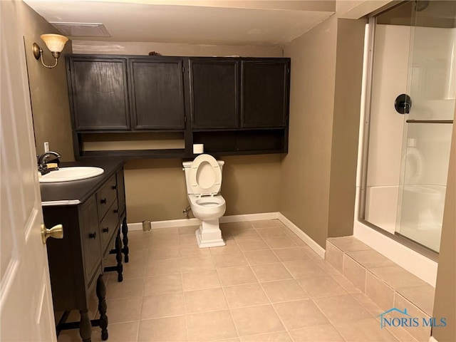 8411 Willow Glen Ct, Holland, OH 43528 - full bath with vanity, a shower with shower door, and tile patterned floors