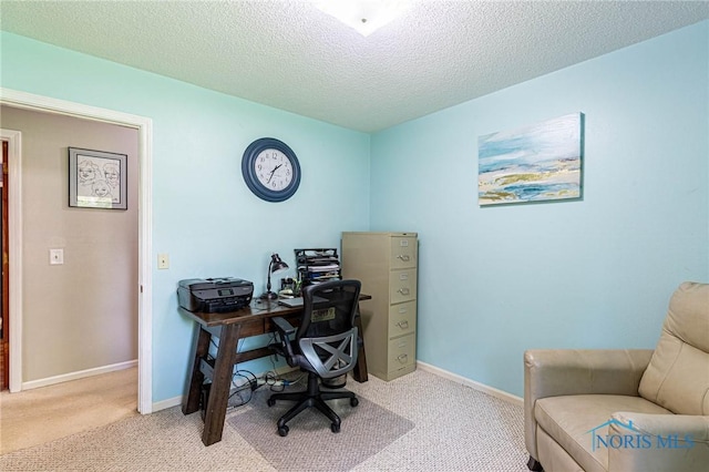 4911 Claradale Rd, Toledo, OH 43614 - office area with light colored carpet, a textured ceiling, and baseboards