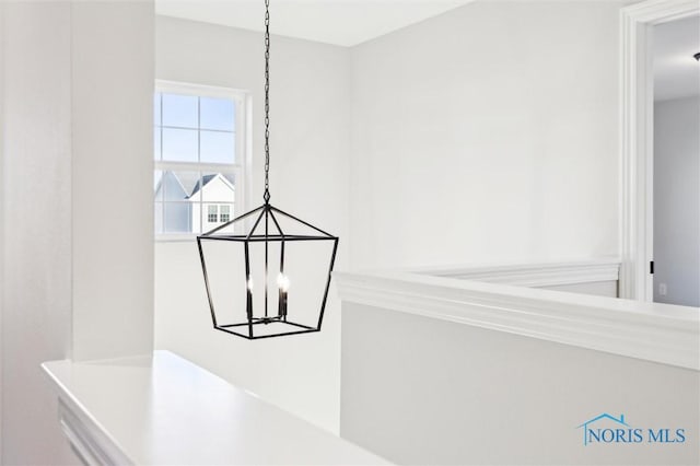detailed view of a chandelier