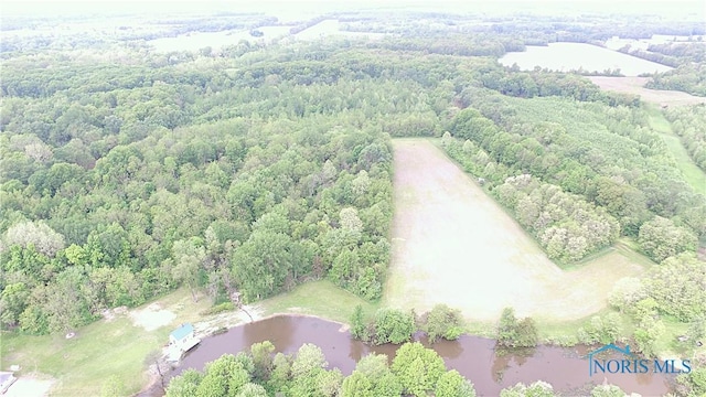 5412 Evansport Rd, Defiance, OH 43512 - drone / aerial view of a nearby body of water and a heavily wooded area