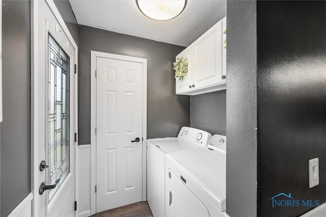 1473 State Route 66, Stryker, OH 43557 - laundry room with independent washer and dryer, cabinet space, and dark wood finished floors