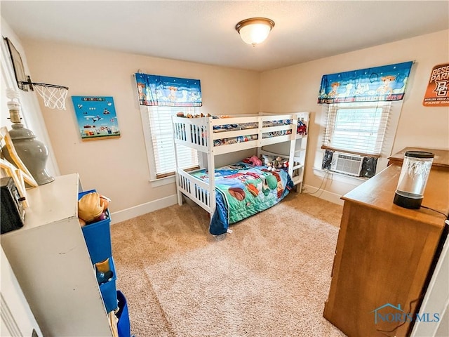 348 S 8th St, Upper Sandusky, OH 43351 - bedroom with multiple windows, carpet floors, and cooling unit