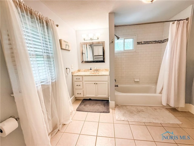 348 S 8th St, Upper Sandusky, OH 43351 - full bath featuring tile patterned flooring, shower / bath combo with shower curtain, and vanity