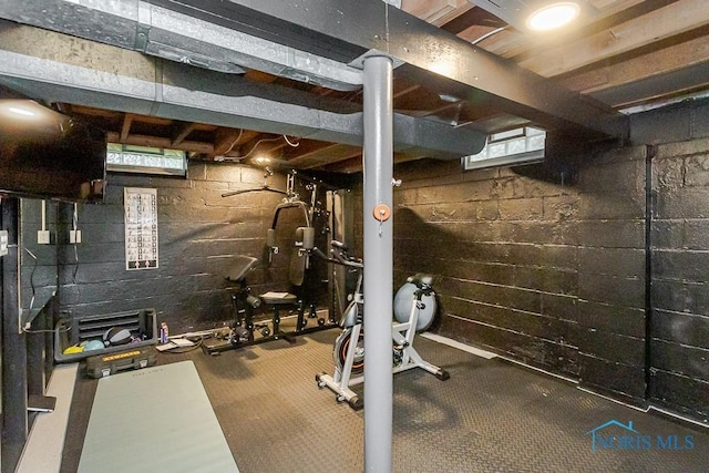 2838 Secor Rd, Toledo, OH 43606 - workout room with concrete block wall
