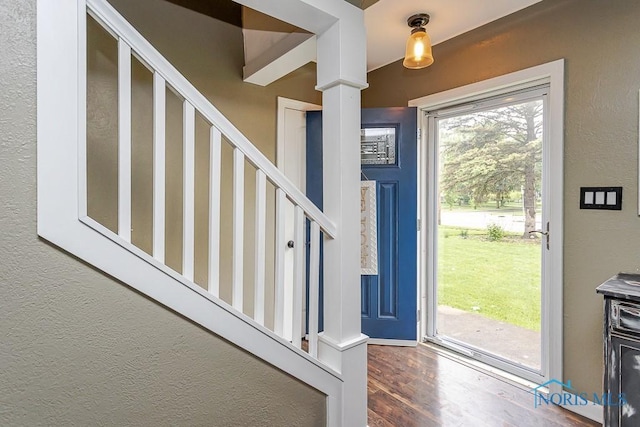 2838 Secor Rd, Toledo, OH 43606 - entryway featuring stairs and wood finished floors