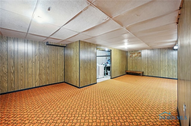 2009 Saratoga Dr, Findlay, OH 45840 - finished basement with separate washer and dryer, a drop ceiling, wood walls, and baseboards