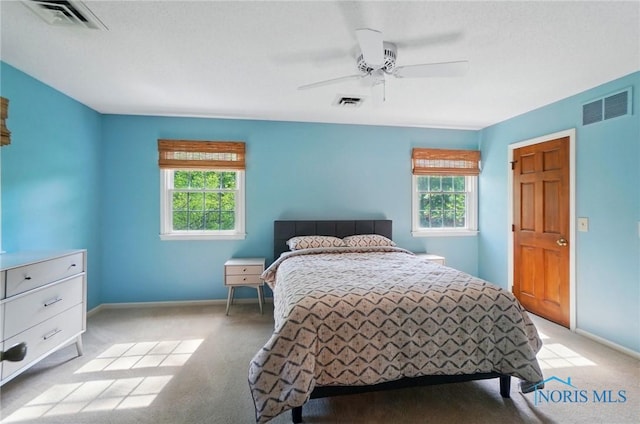 1301 Forest Park, Findlay, OH 45840 - bedroom with light colored carpet, baseboards, and a ceiling fan