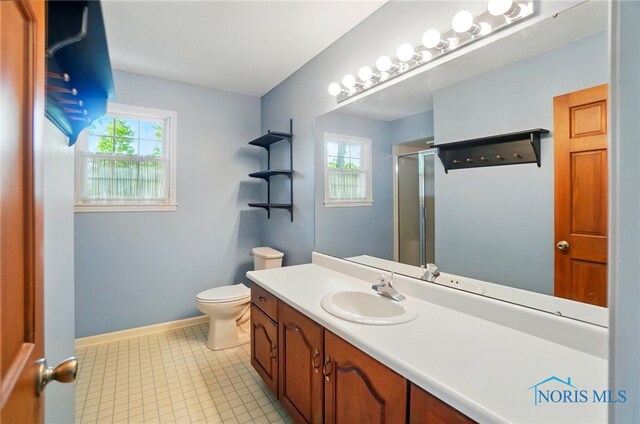 1301 Forest Park, Findlay, OH 45840 - full bath with toilet, vanity, a shower with shower door, and healthy amount of natural light