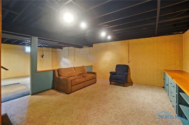 1301 Forest Park, Findlay, OH 45840 - basement with brick wall and carpet