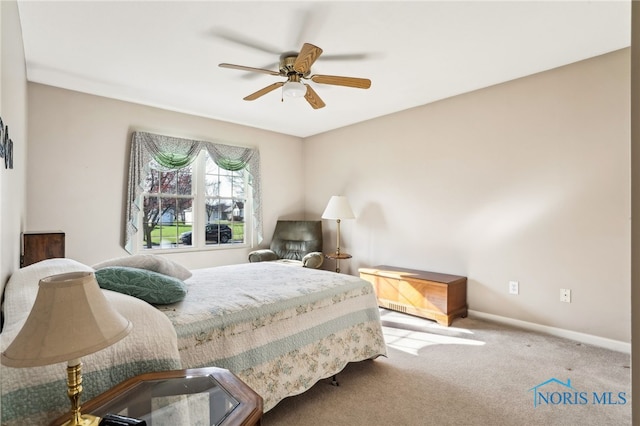 209 E Sawmill Rd, Findlay, OH 45840 - bedroom featuring carpet flooring, baseboards, and a ceiling fan