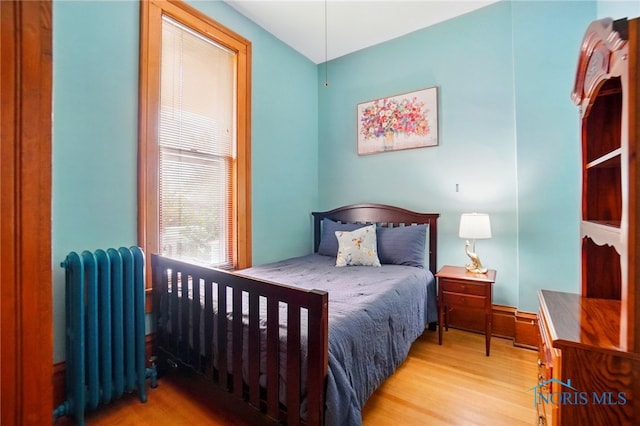 1100 S Main St, Findlay, OH 45840 - bedroom with radiator heating unit and wood finished floors