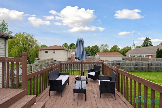 513 Bay River Ct, Maumee, OH 43537 - deck featuring an outdoor hangout area and a residential view