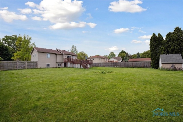 513 Bay River Ct, Maumee, OH 43537 - view of yard with stairs and a wooden deck