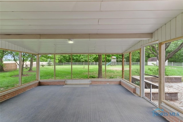 21265 State Route 2, Archbold, OH 43502 - unfurnished sunroom featuring lofted ceiling