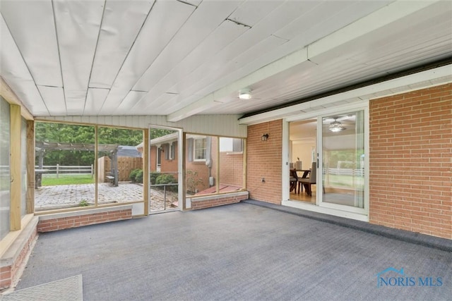 21265 State Route 2, Archbold, OH 43502 - unfurnished sunroom featuring ceiling fan