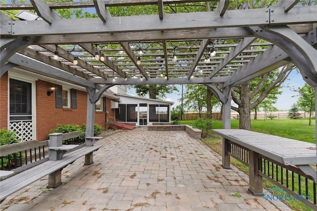 21265 State Route 2, Archbold, OH 43502 - view of patio / terrace with a sunroom and a pergola