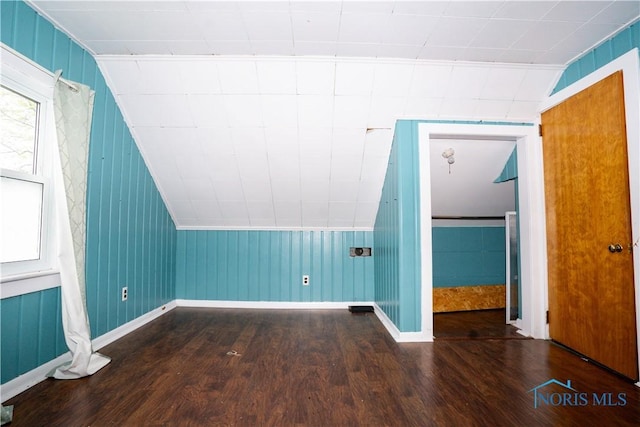 1702 E Hopkins St, Defiance, OH 43512 - additional living space featuring baseboards, wood finished floors, and lofted ceiling